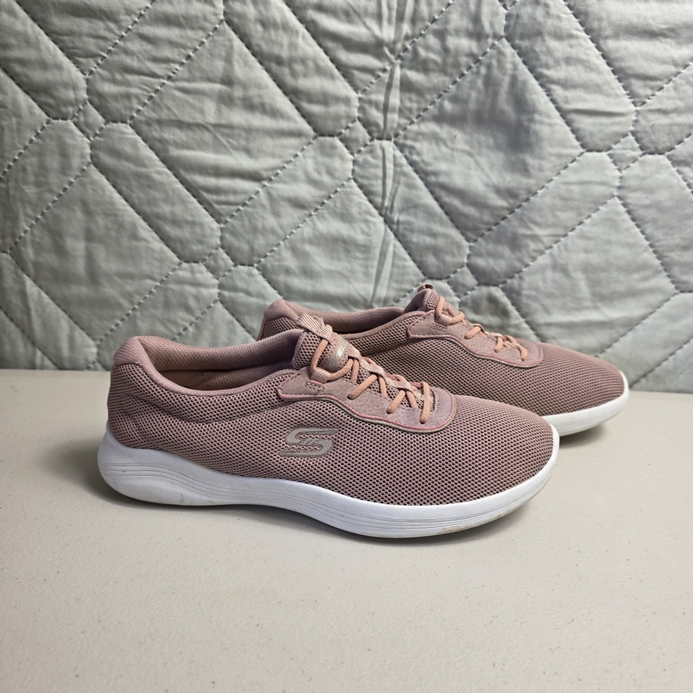Skechers Women’s Bobs Squad Waves Still Wading Size 7, Rose Slip On Sneakers
